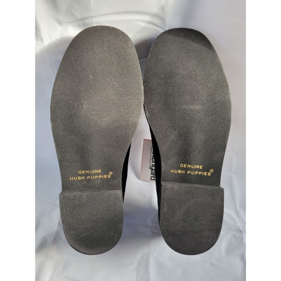 NWT Hush Puppies Big Boys 2.5M Leather Suede Black Taupe Dress Shoe Scotchguard - Picture 8 of 14